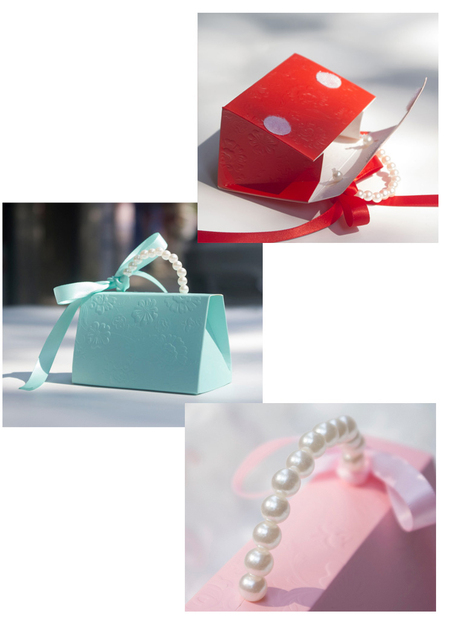Przenośne pudełko na prezent ślubny - 10/20 sztuk - perła, czekoladki - dekoracja urodzinowa, Baby Shower - Wianko - 7