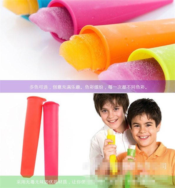 Silikonowe formy na Popsicle z pokrywkami, kolorowe, ekspres do lodów - Wianko - 5