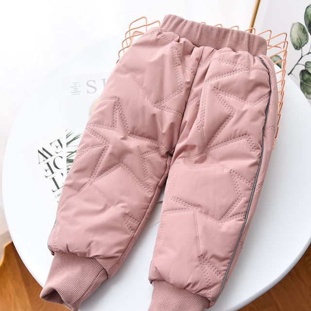 Ciepłe spodnie jesienne zimowe dla dziewczynek - różowe dresowe - Wianko - 11