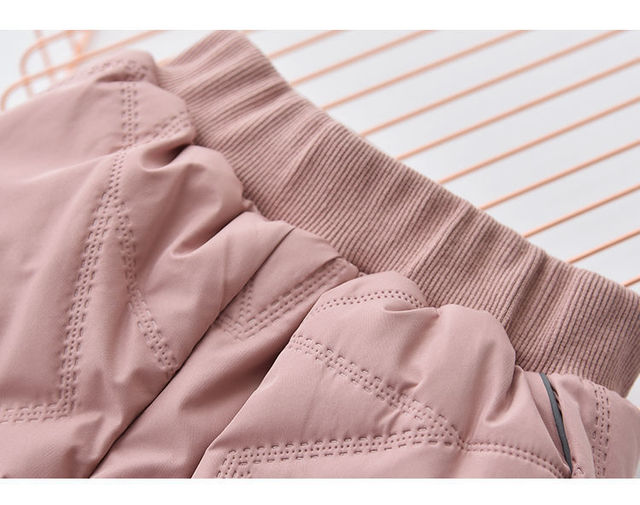 Ciepłe spodnie jesienne zimowe dla dziewczynek - różowe dresowe - Wianko - 4