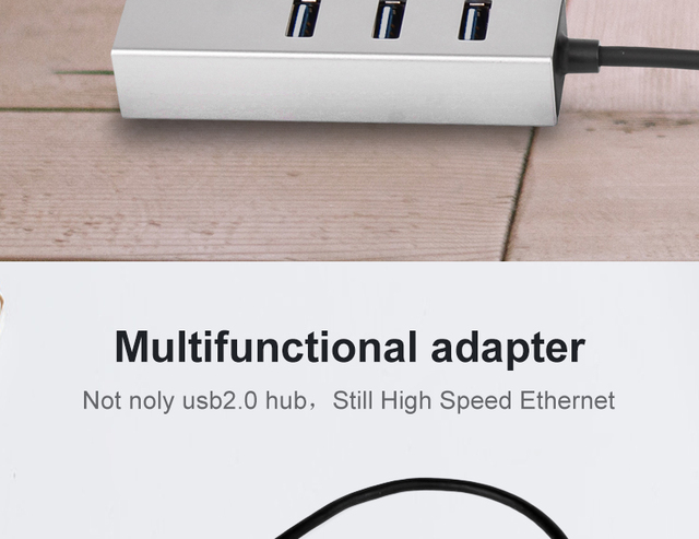 Hub USB OFCCOM 3-portowy USB C z adapterem splitter USB C, RJ45 Ethernet 10/100Mbps, dla MacBooka Pro i tabletów PC z USB-C - Wianko - 5