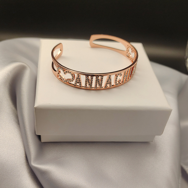 Niestandardowa bransoletka LUER z cyrkoniami i Rhinestone - personalizowany prezent na Walentynki dla kobiet - Wianko - 8