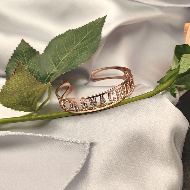 Niestandardowa bransoletka LUER z cyrkoniami i Rhinestone - personalizowany prezent na Walentynki dla kobiet - Wianko - 7