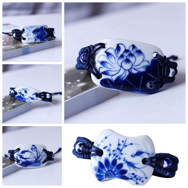Pleciona linowa bransoletka ceramiczna handmade z modą dla kobiet i mężczyzn - Wianko - 1