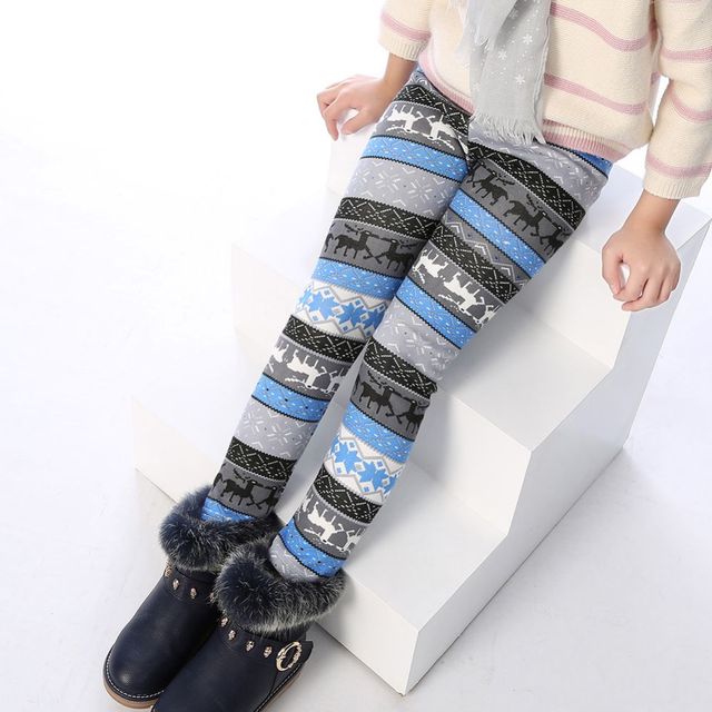 Zimowe wysokotaliowane legginsy pluszowe dla dzieci dziewczyny - Wianko - 4