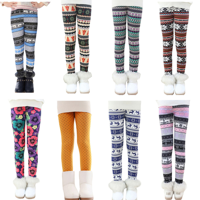 Zimowe wysokotaliowane legginsy pluszowe dla dzieci dziewczyny - Wianko - 5