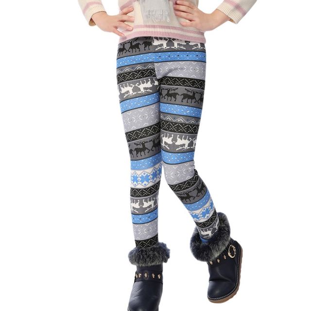 Zimowe wysokotaliowane legginsy pluszowe dla dzieci dziewczyny - Wianko - 2