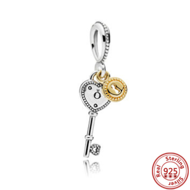 Fit oryginalna bransoletka Pandora - autentyczna biżuteria dla kobiet z 925 srebrnymi koralikami, torebką na zakupy, kłódką do bagażu i bransoletką z kluczem - Wianko - 3