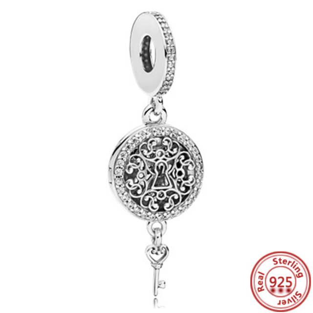 Fit oryginalna bransoletka Pandora - autentyczna biżuteria dla kobiet z 925 srebrnymi koralikami, torebką na zakupy, kłódką do bagażu i bransoletką z kluczem - Wianko - 4