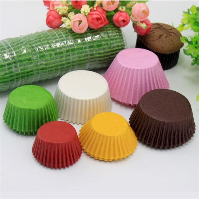 100 sztuk jednokolorowych foremek do babeczek i muffinek papierowych form tarta ciasta Wrapper narzędzia dekoracyjne - Wianko - 3