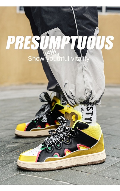 Trampki Superstar damsko-męskie platforma koronka żółte, buty zapatillas, deskorolka - Skateboarding - Wianko - 21