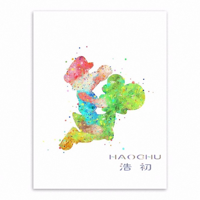 Plakat bez ramki z kolorową postacią z kreskówki na płótnie dla dzieci - HAOCHU - Wianko - 4