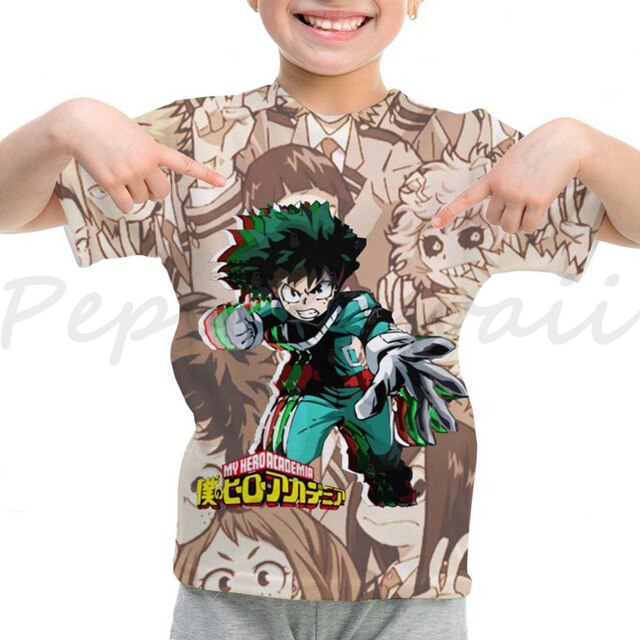 Koszulka Streetwear My Hero Academia z 3D nadrukiem, Casual, O-Neck, krótki rękaw, dla dzieci chłopców i dziewczynek, idealna na lato - Wianko - 14