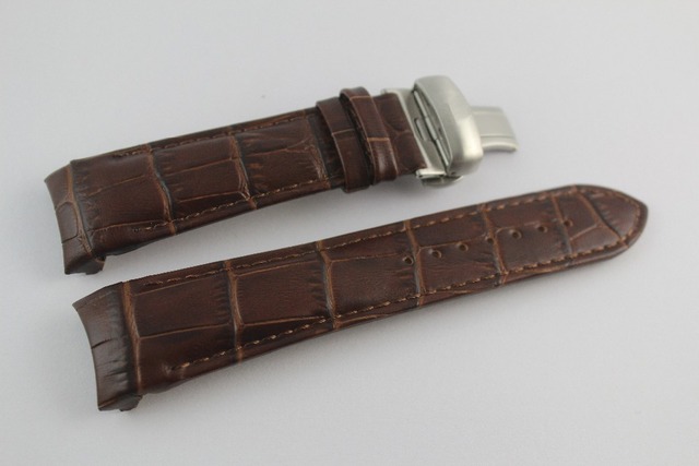 Pasek do zegarków srebrnej klamry motylkowej + brązowej skóry T035617A T035439 23mm (klamra 20mm) wysokiej jakości dla T035 - Wianko - 2