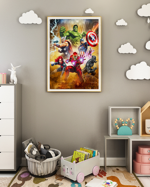 Diamentowe malowanie Avengers Marvel - motyw kreskówki, 5D DIY, kwadratowe koło, haft krzyżykowy, mozaika - dekoracja wnętrz - Wianko - 5