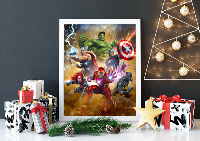 Diamentowe malowanie Avengers Marvel - motyw kreskówki, 5D DIY, kwadratowe koło, haft krzyżykowy, mozaika - dekoracja wnętrz - Wianko - 3