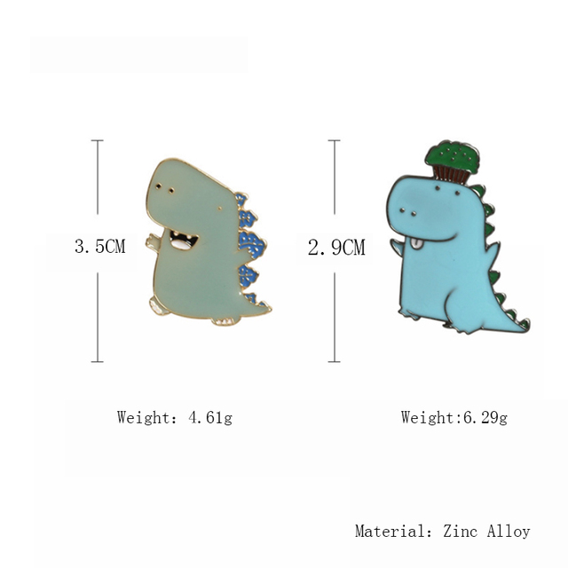 Broszka emaliowana z motywem dinozaura - kreatywny prezent dla dzieci - Wianko - 1
