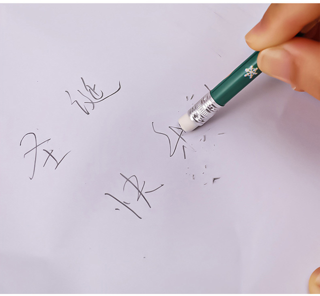 Zestaw 6 ołówków z gumką Christmas Boxed Kawaii dla dzieci - pisanie, rysowanie, szkicowanie - HB - Wianko - 7