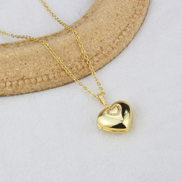Naszyjnik z wisiorkiem, pozłacany w kształcie serca, biżuteria z hollow, wysoka jakość - Wianko - 5