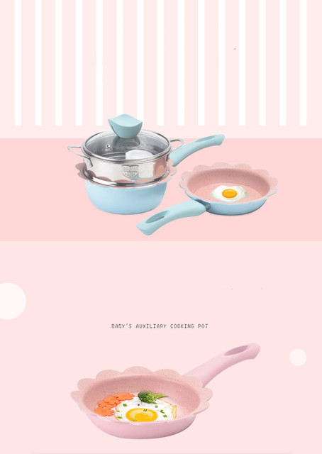 Naczynie do gotowania dla dzieci non-stick, Pot Pot - Naczynie wielofunkcyjne do gotowania na jedzenie w domu dla dzieci - Bezpieczne dla dzieci - Idealne do gotowania makaronu - Wianko - 2