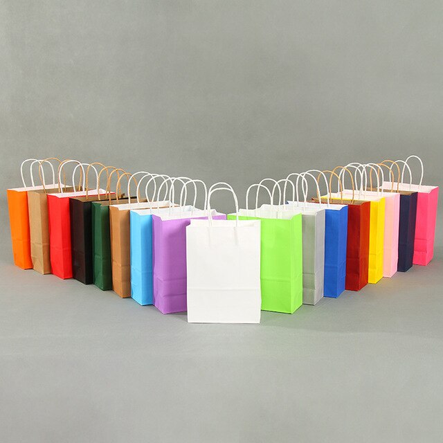 20/50 sztuk Mini małe Kraft papierowe torby z uchwytami - wysoka jakość, idealne na prezenty i zakupy - Wianko - 1