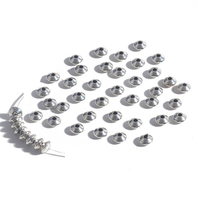30/50 sztuk tybetańskie antyczne srebrne platerowane metalowe koraliki 6/7mm wzór dystansowe do tworzenia biżuterii DIY - Wianko - 11