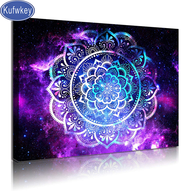 Kolorowy kwiat Galaxy Mandala - Pełny obraz diamentowy haftowany 5D - Rhinestone mozaika - Wzór inkrustowany diamentami - Wianko - 3