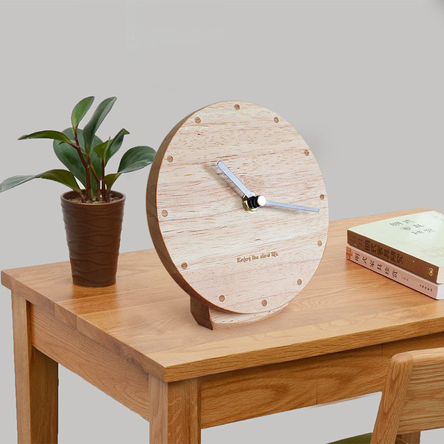 Nordycki zegar wahadłowy z litego drewna - kreatywna dekoracja do salonu, biura i stołu - Wianko - 4