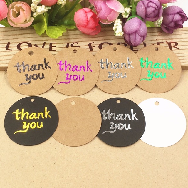 200 sztuk brązowych okrągłych etykiet Kraft papierowych 4x4 cm - DIY do pakowania prezentów, bagażu, uwaga, ślub, biżuteria, kwiat - Wianko - 3