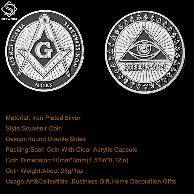 Token srebrny z masonskimi symbolami Bullion i kolekcją monet w PCCB Holder - Wianko - 18