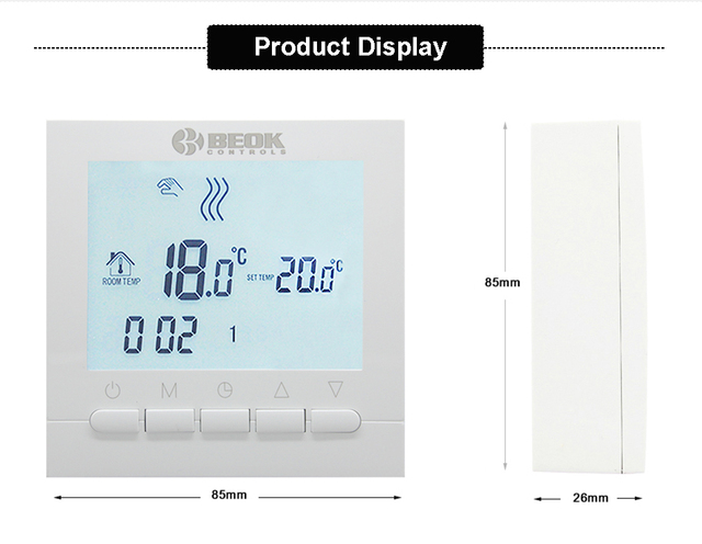 Beok przewodowy cyfrowy termostat pokojowy do kocioł gazowy 3A, programowalny termoregulator, zasilany baterią Thermostato - Wianko - 5