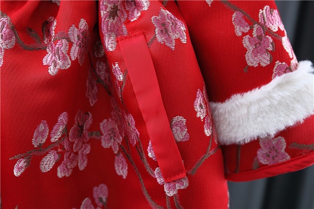 Sukienka chińska dziecięca Qipao dla zimowych księżniczek - aksamitny model Vestidos na Nowy Rok - Wianko - 9
