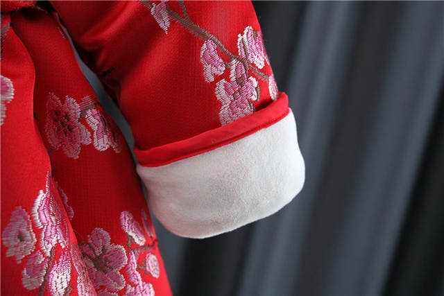 Sukienka chińska dziecięca Qipao dla zimowych księżniczek - aksamitny model Vestidos na Nowy Rok - Wianko - 11