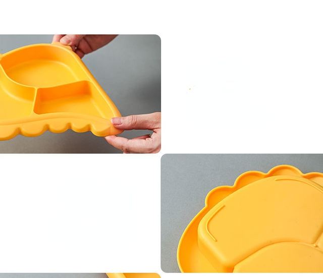 Miska dla dzieci z naczyniami stołowymi Dinozaur Cartoon - łyżka, widelec, płyta karmienia - Wianko - 22