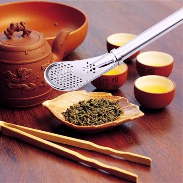 Łyżka słomka z filtrem do herbaty Mate ze stali nierdzewnej, wielokrotnego użytku - Wianko - 6