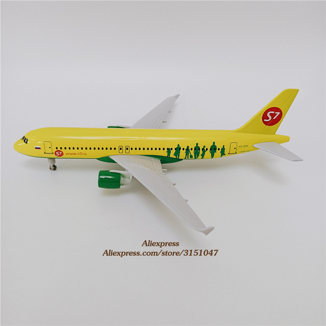 19cm metalowy model samolotu Airbus A319 linii lotniczych S7 RU w skali 1:400 z podwoziem syberyjskiego lotu - Wianko - 30