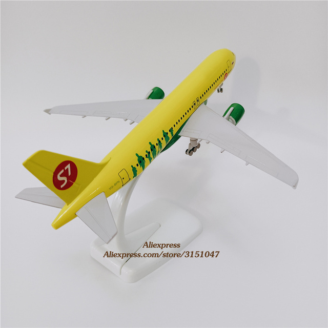 19cm metalowy model samolotu Airbus A319 linii lotniczych S7 RU w skali 1:400 z podwoziem syberyjskiego lotu - Wianko - 33