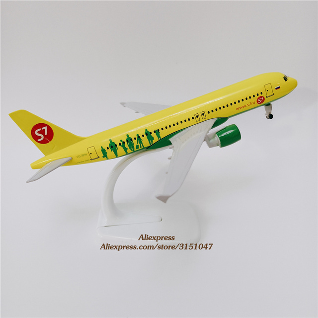 19cm metalowy model samolotu Airbus A319 linii lotniczych S7 RU w skali 1:400 z podwoziem syberyjskiego lotu - Wianko - 34