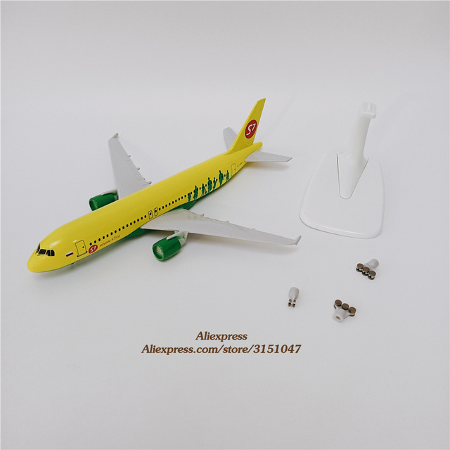 19cm metalowy model samolotu Airbus A319 linii lotniczych S7 RU w skali 1:400 z podwoziem syberyjskiego lotu - Wianko - 29