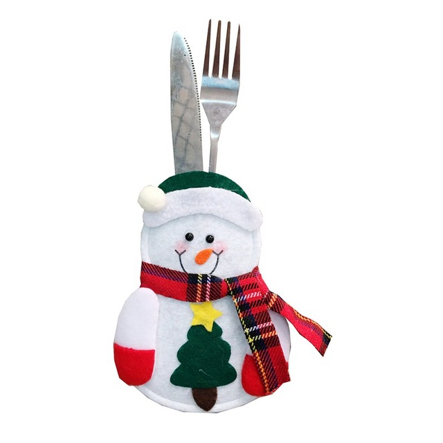 Zestaw 8 sztuk ozdobnej zastawy świątecznej: święty Mikołaj Xmas widelec, sztućce, uchwyt noża - torba kuchenna, Navidad Christmas Home Decor - Wianko - 14
