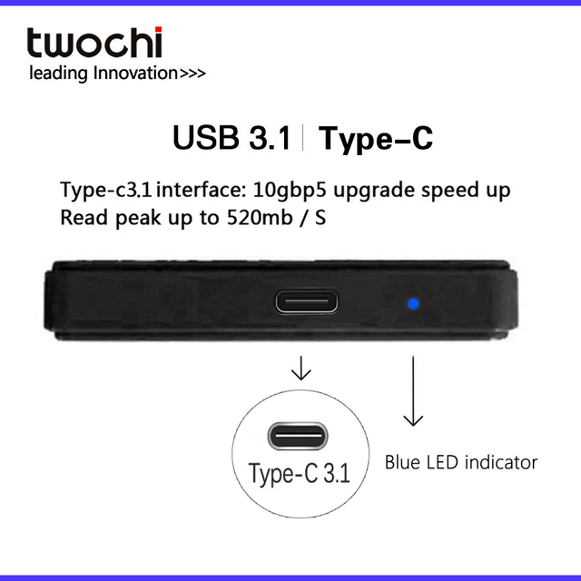 Zewnętrzny dysk twardy przenośny HD Externo USB 3.1 Type-C 1 TB/2 TB - pamięć USB, przechowywanie danych - Wianko - 5