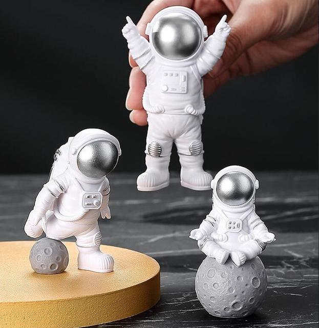 Dzieci zabawka - żywiczna figurka astronauty, rysunek spacemana, rzeźba edukacyjna do dekoracji wnętrz - Wianko - 5