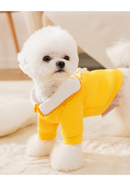 Sweter jesienno-zimowy dla małych psów z kapturem - Chihuahua, Bulldog, Teddy, koty - kreskówkowe zwierzątko - Wianko - 6
