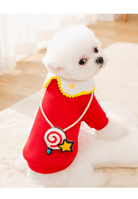 Sweter jesienno-zimowy dla małych psów z kapturem - Chihuahua, Bulldog, Teddy, koty - kreskówkowe zwierzątko - Wianko - 8