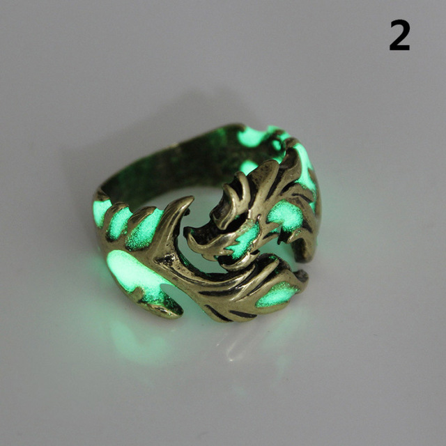 Pierścień męski w kształcie smoka, świecący w ciemności, prezent biżuteryjny - Wianko - 10
