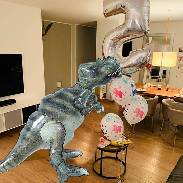 Duży balon foliowy imitujący dinozaura Triceratops - idealna zabawka dla dziecka, dekoracja na urodziny lub do firmy - Wianko - 5