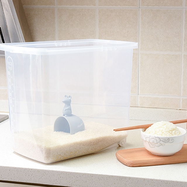 Nowy plastikowy kubek do pomiaru ryżu w kształcie myszy z łopatką - narzędzie kuchenne i gadżet do domu - Wianko - 3