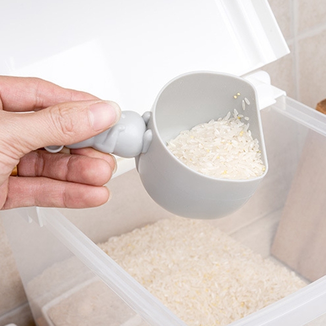 Nowy plastikowy kubek do pomiaru ryżu w kształcie myszy z łopatką - narzędzie kuchenne i gadżet do domu - Wianko - 7