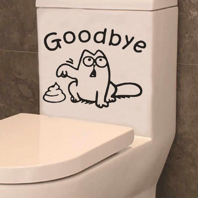 Kreatywne, wodoodporne naklejki toaletowe Cartoon Wall Art do dekoracji łazienki, sypialni i kuchni - śmieszne dekoracje do domu - Wianko - 5