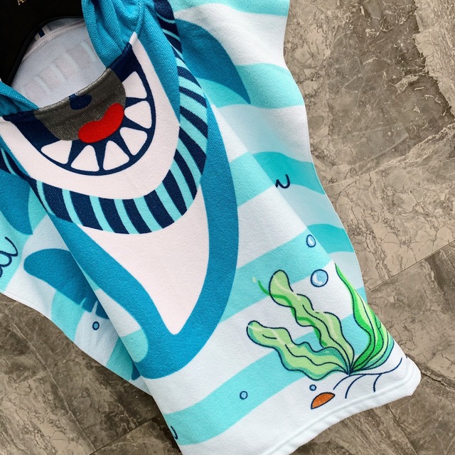 Ręcznik plażowy Poncho Surf dla dzieci - frotte szlafrok rekin dinozaur ręcznik kąpielowy - Wianko - 16